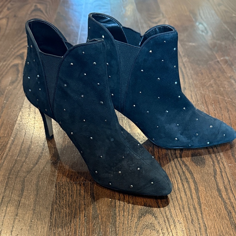 WHBM- Elegant Black Suede Ankle Boots